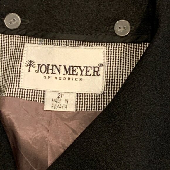 John Meyer of Norwich Sz 2P/Petite Checked Blazer Convertible Collar 297B - Picture 6 of 7